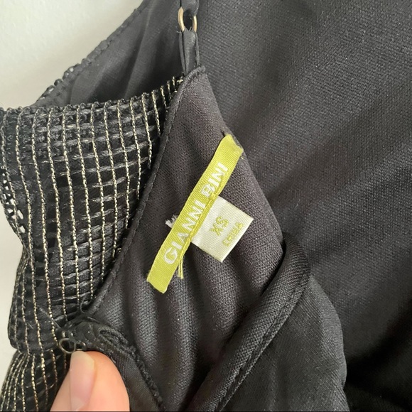 Gianni Bini Black Gold Mesh Babydoll Style Top - XS - Picture 6 of 6